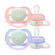 Chupetes ULTRA AIR Deco  2x Ultra air Chupetes NIGHTIME (0-6m) ROSA