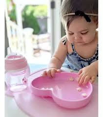 PLATO SILICONA CORAZON ROSA